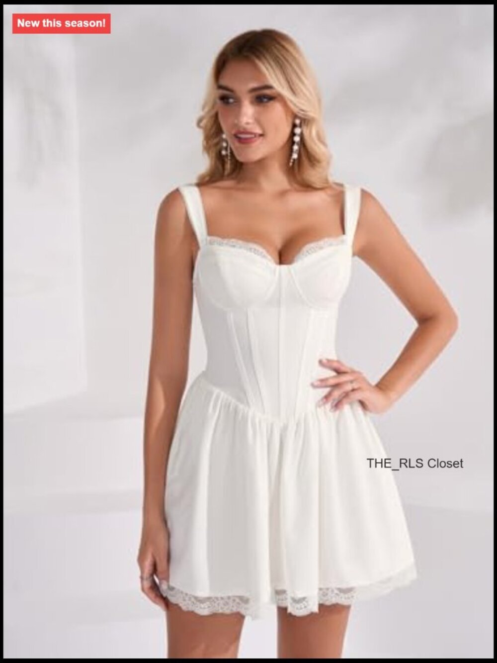 Lace Floral Corset Graduation Mini Dress Flowy A Line Smocked Cute Summer - Picture 2 of 6